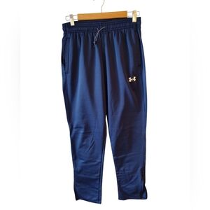 New- Under Armour Navy Blue Warm Up Pants with Ankle Zips Size Medium